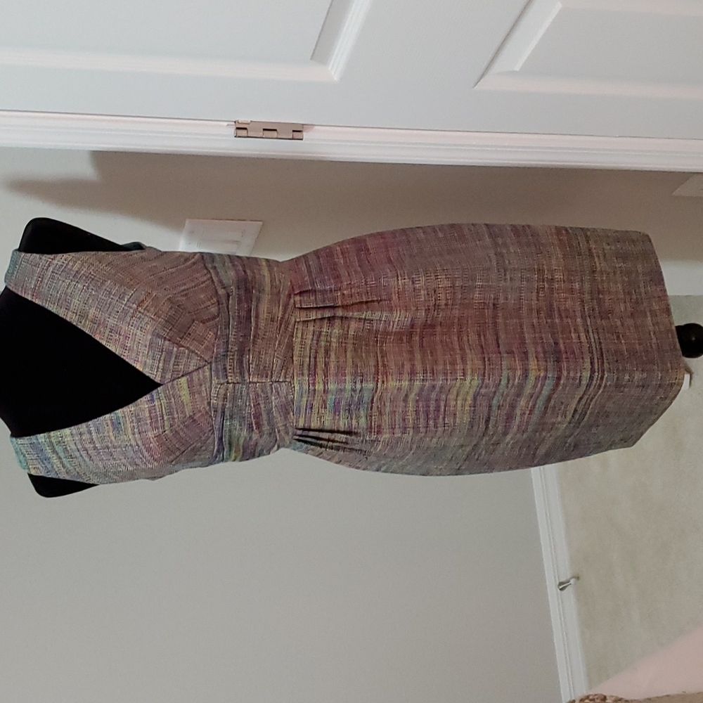 TRINA TURK multi color tweed sheath dress
